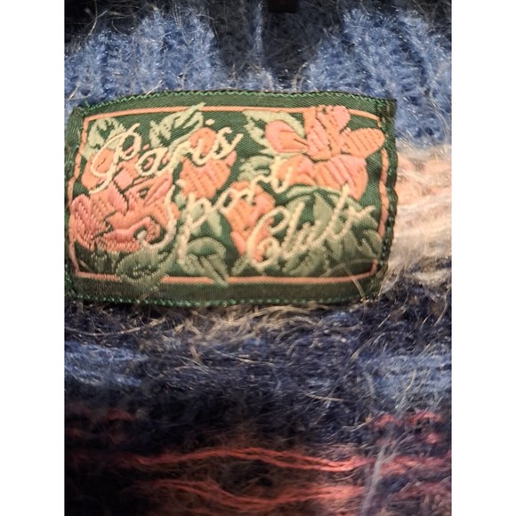 Paris Sports Club Women's Vtg Multi-Color Mohair Blend Button Up Sweater Sz M - Picture 4 of 6